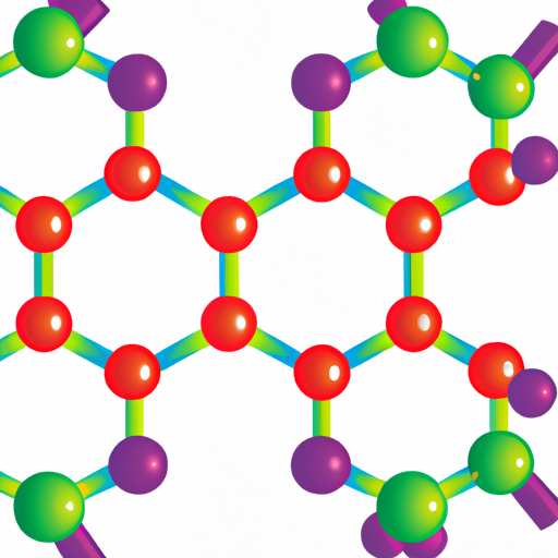 A colorful chemical compound molecule structure.